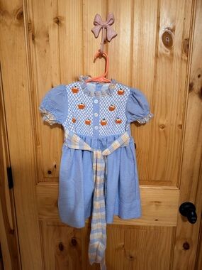 Smocked pumpkin dress